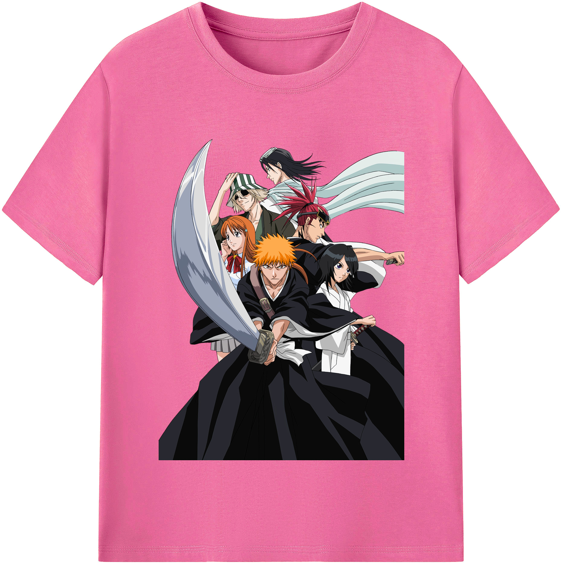 （画像用） ブリーチ 黒崎一護（くろさき いちご）BLEACH Kurosaki Ichigo レディースカジュアルプリントTシャツ（綿100％）